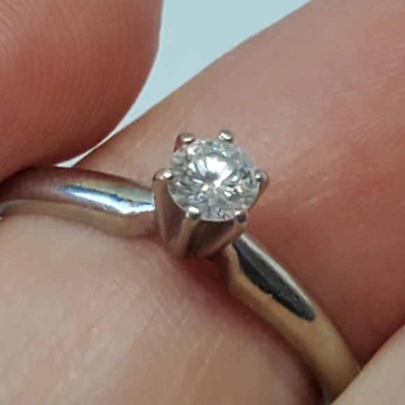 Vintage Prism-Lite Diamond 14k White Gold Engagement Ring - Picture 7 of 12